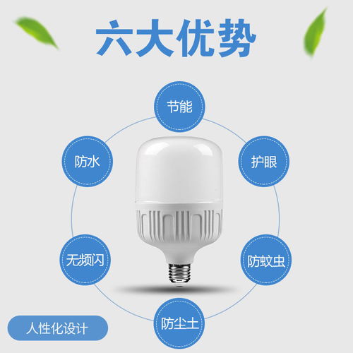 超亮led節(jié)能燈泡e27螺口家用商用省電護(hù)眼無頻閃防水大功率照明燈