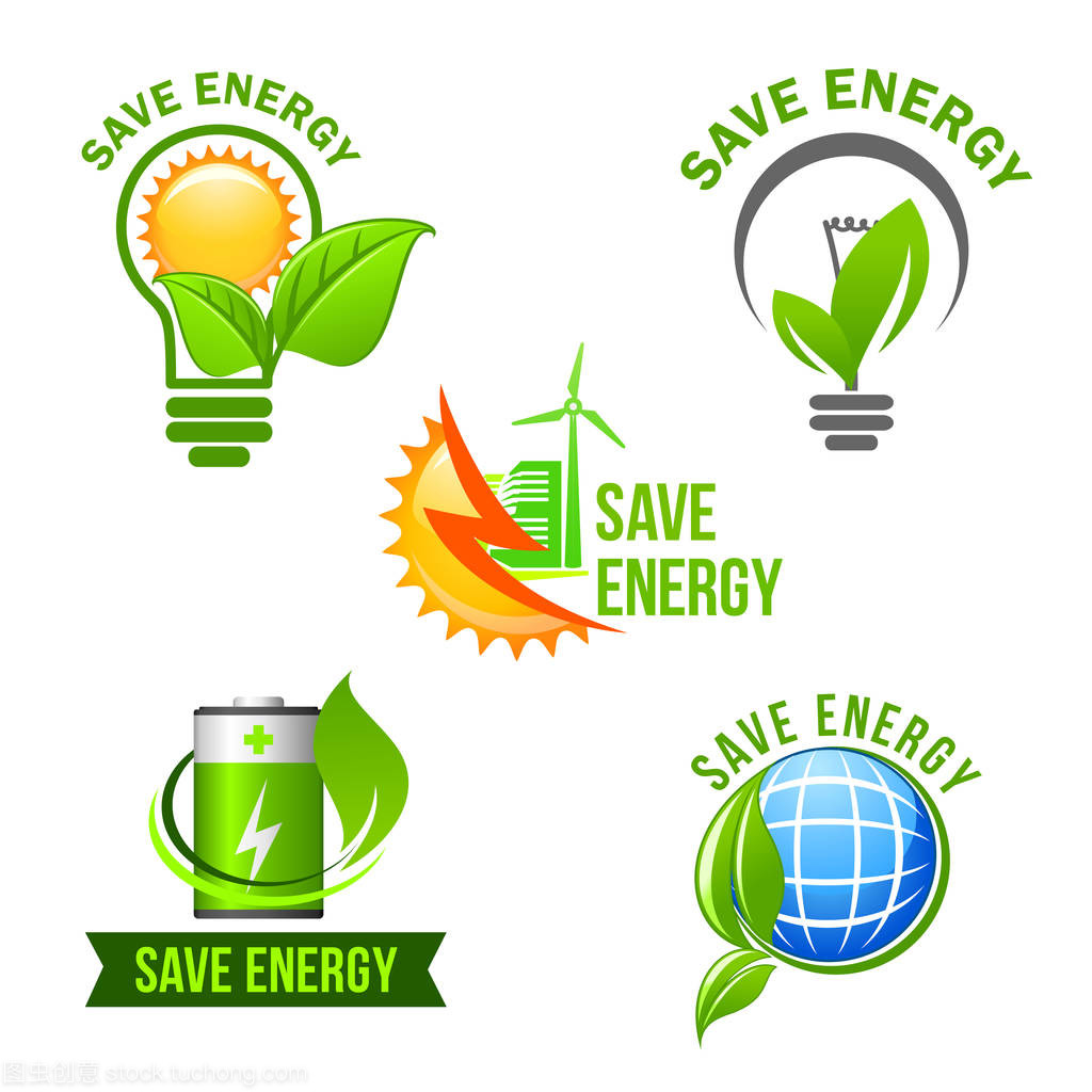綠色生態動力及節能符號集